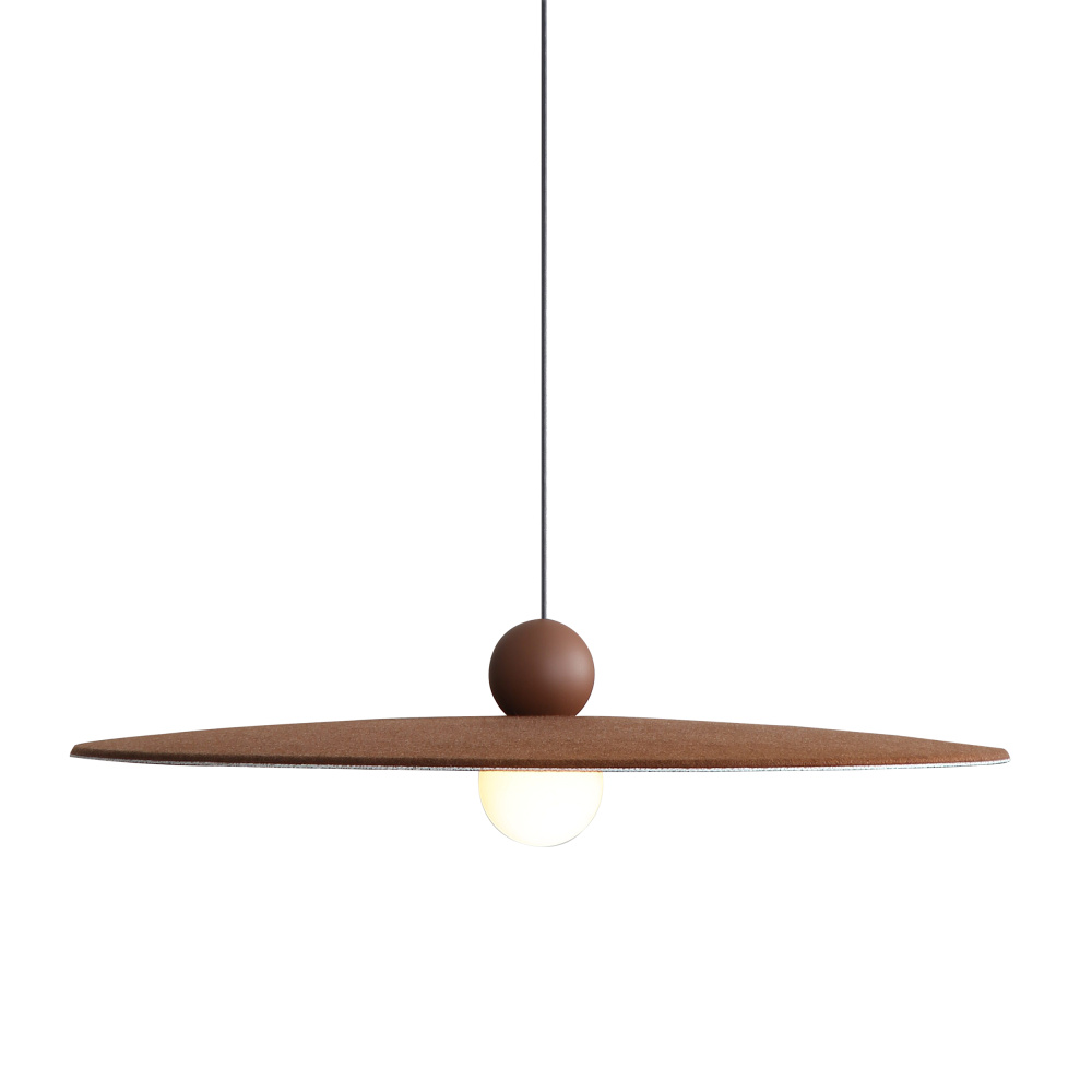 Golden Lighting Faroe 24in Integrated LED Pendant in Coffee/Black Felt